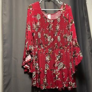 Cute Red Long-Sleeve Top